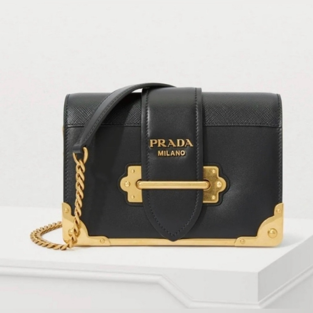 Prada Black and Gold Cashier Bag